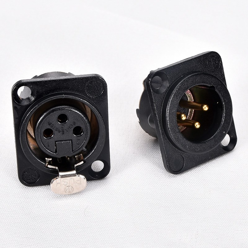 瑞士纽崔克 NC3FD-LX-B黑色镀金平衡三芯XLR卡侬母插座 36元/颗
