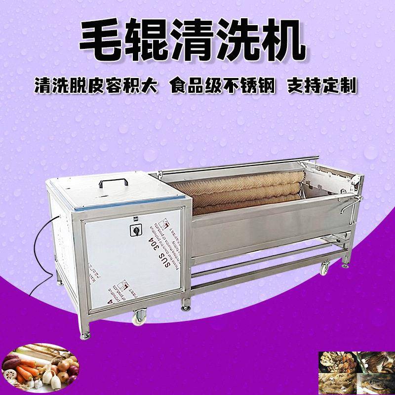 猪头羊蹄毛刷清洗机土豆红薯姜辊清洗机头蹄生连毛续式毛辊清洗机