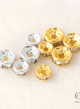 金色车轮珠隔珠DIY饰品配件6*3mm