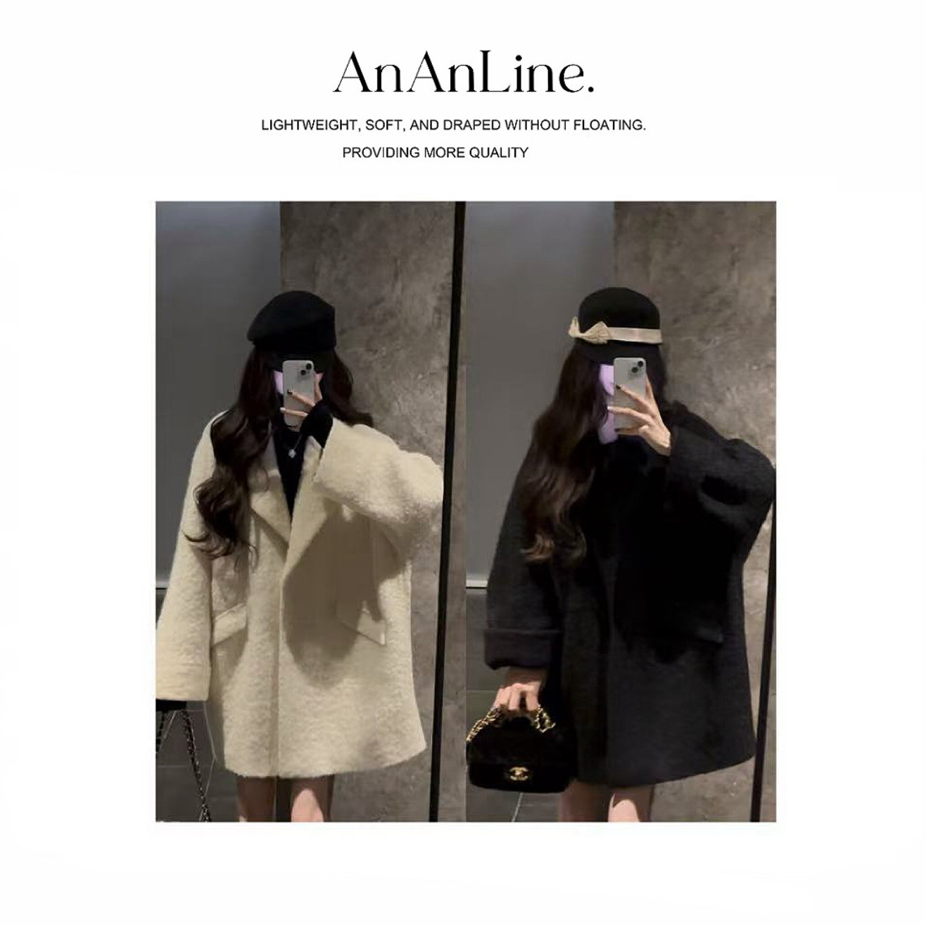 AnAnLine.【伯克利-短羊绒大衣