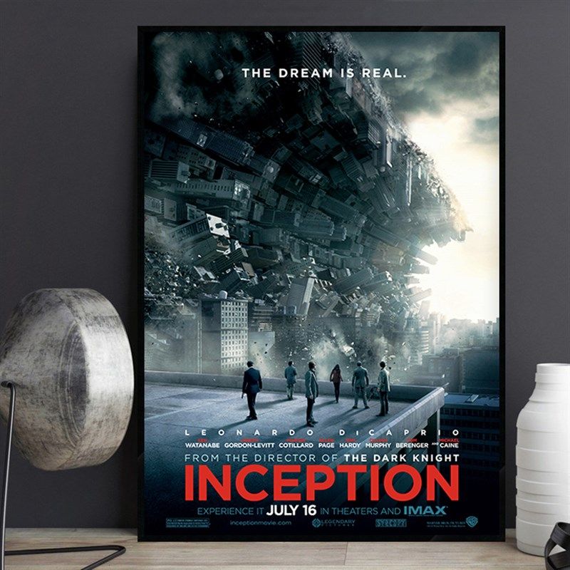 Incept报on 诺兰盗梦空间经典科幻电影吧i装饰画影院酒海床头挂画