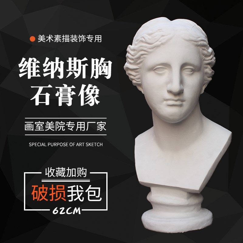 石膏像维纳斯胸像 石膏人头像 美术用品雕塑摆件素描模型写生教具