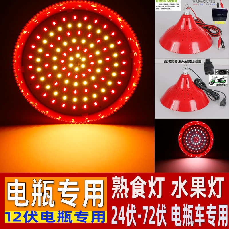 果2V电瓶用熟食灯水1灯卤肉卤菜灯48v60V72伏电动三轮车低压lde灯