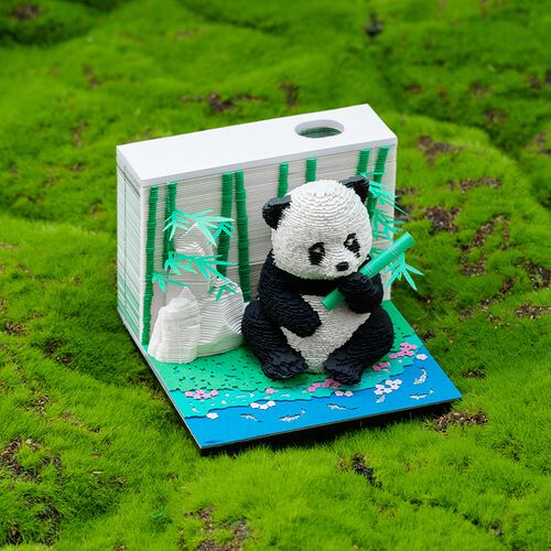 2意可分离靠背熊猫3D立中纸雕便签创025年日历国宝精致体国风定制