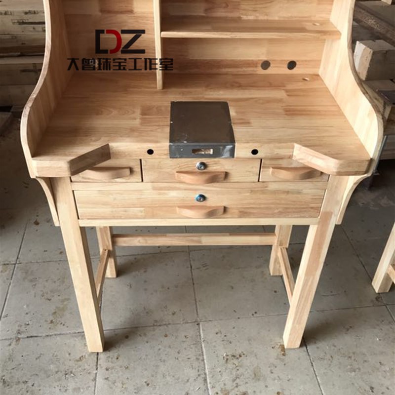 金工桌珠宝金工雕蜡台位单人实木橡木桌工作台工作桌铁皮桌吊机杆