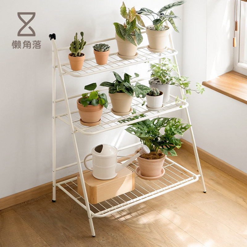 懒角落花架子家用阳台多肉多层挂架铁艺落地花盆绿萝装饰置物架子