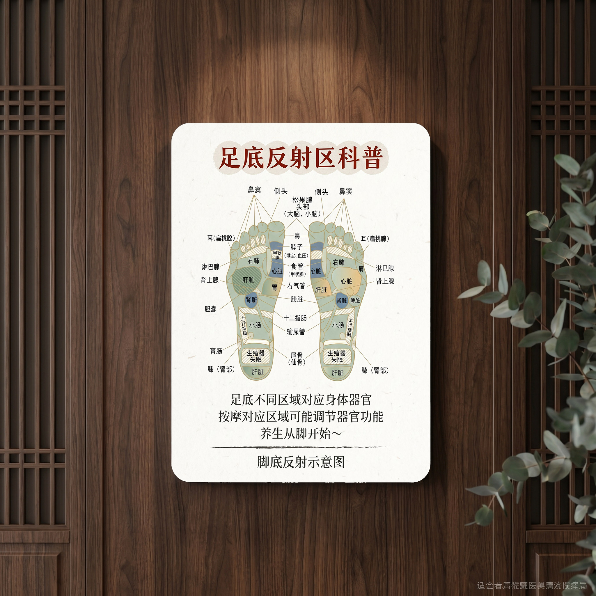 足底反射区科普海报脚底反射示意图讲解养生馆足疗店中医馆墙面