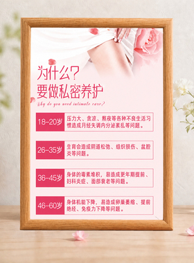 为什么要做私密养护装饰相框产康美容院前台宣传展示摆台画框