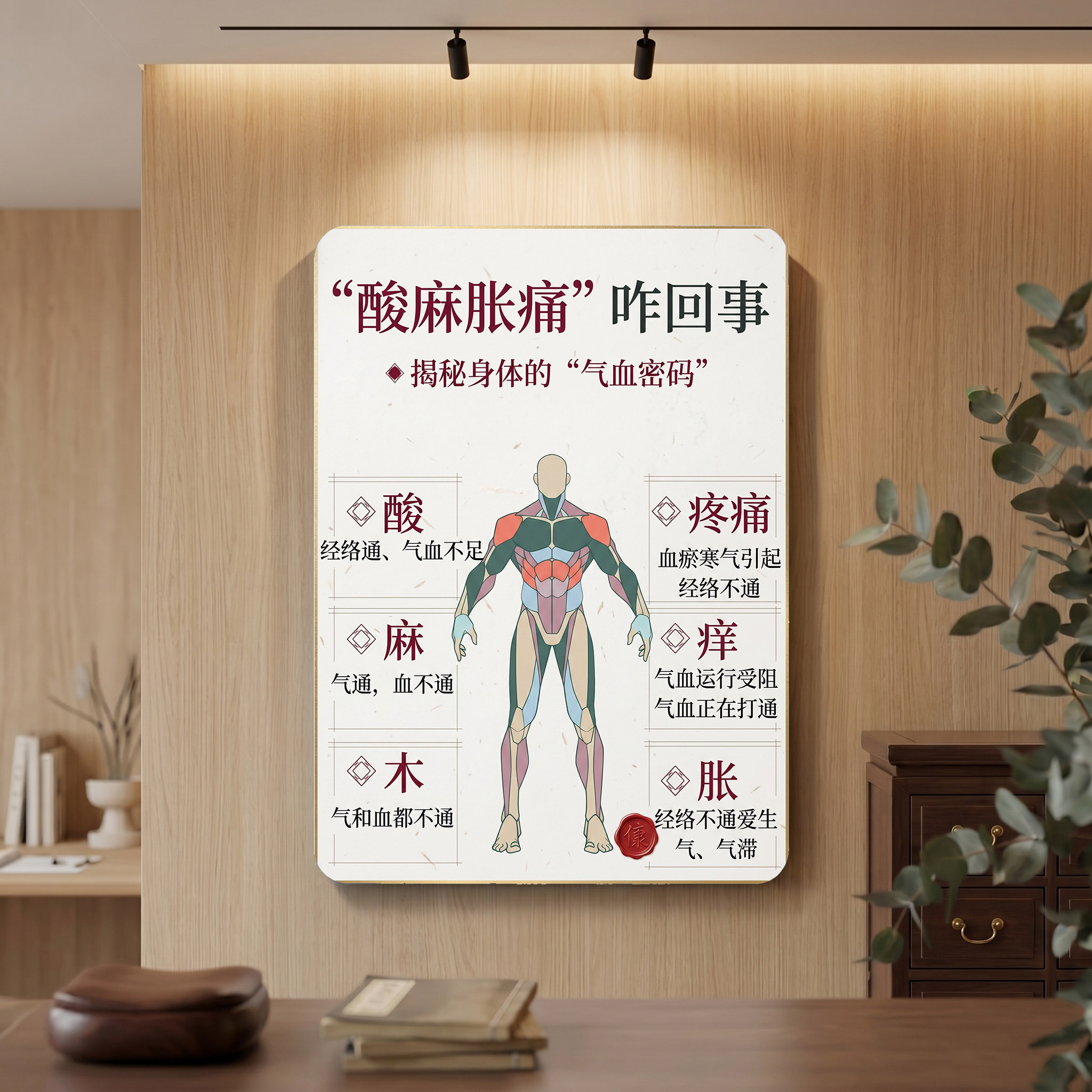 酸麻胀痛咋回事科普海报身体气血密码解读养生馆理疗馆中医健康