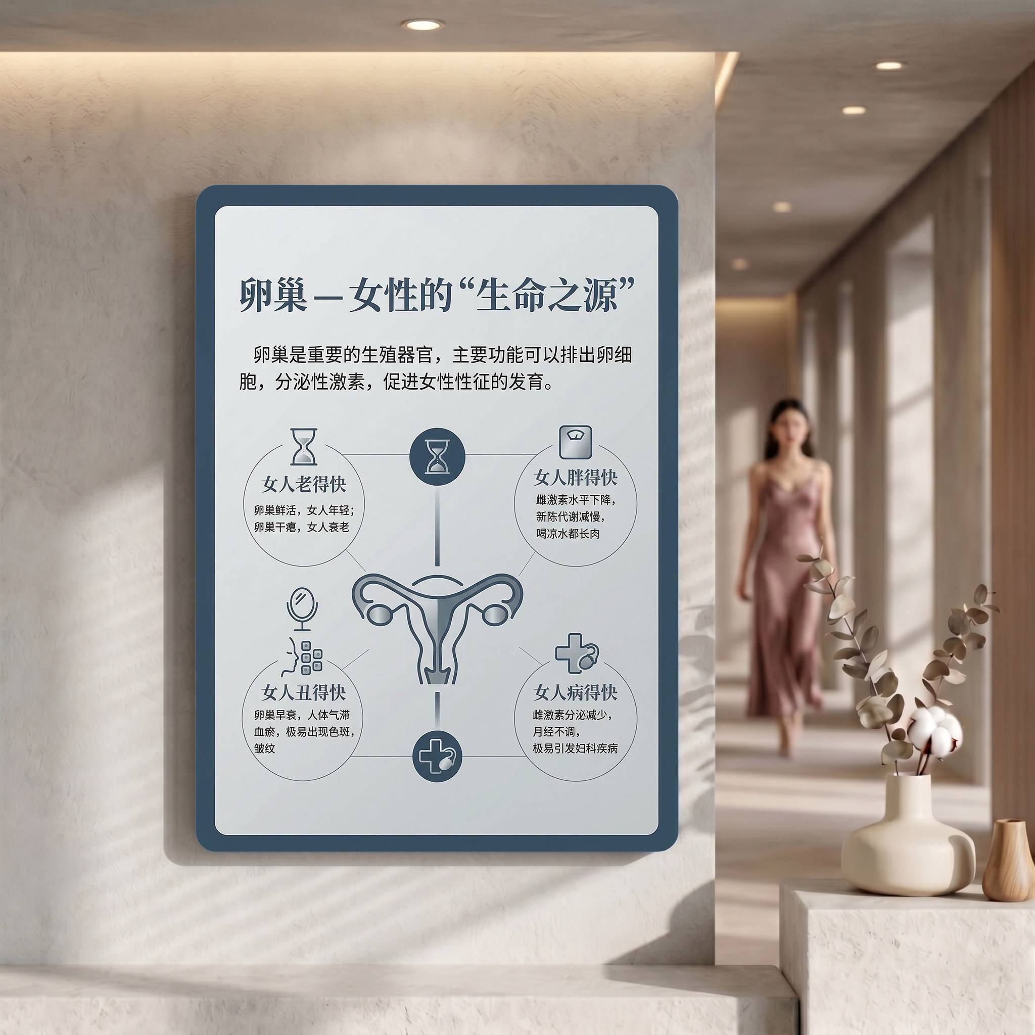女性卵巢保养宣传海报养生馆卵巢功能与衰老健康关系科普生命之源