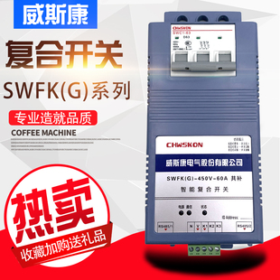 威斯康SWFK(G)-60/80/100A智能复合开关带C45开关共补/分补型可选