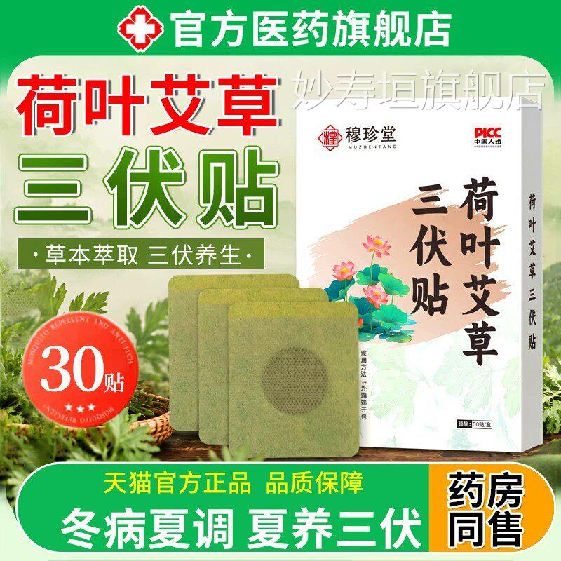 荷叶艾草三伏贴成人儿祛童湿排毒冬病夏治穴位中药艾灸贴官方正品