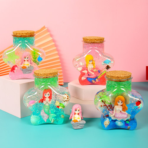 儿礼创意童物手工店许y木塞塑料瓶漂流美人鱼套装海洋瓶di愿材料