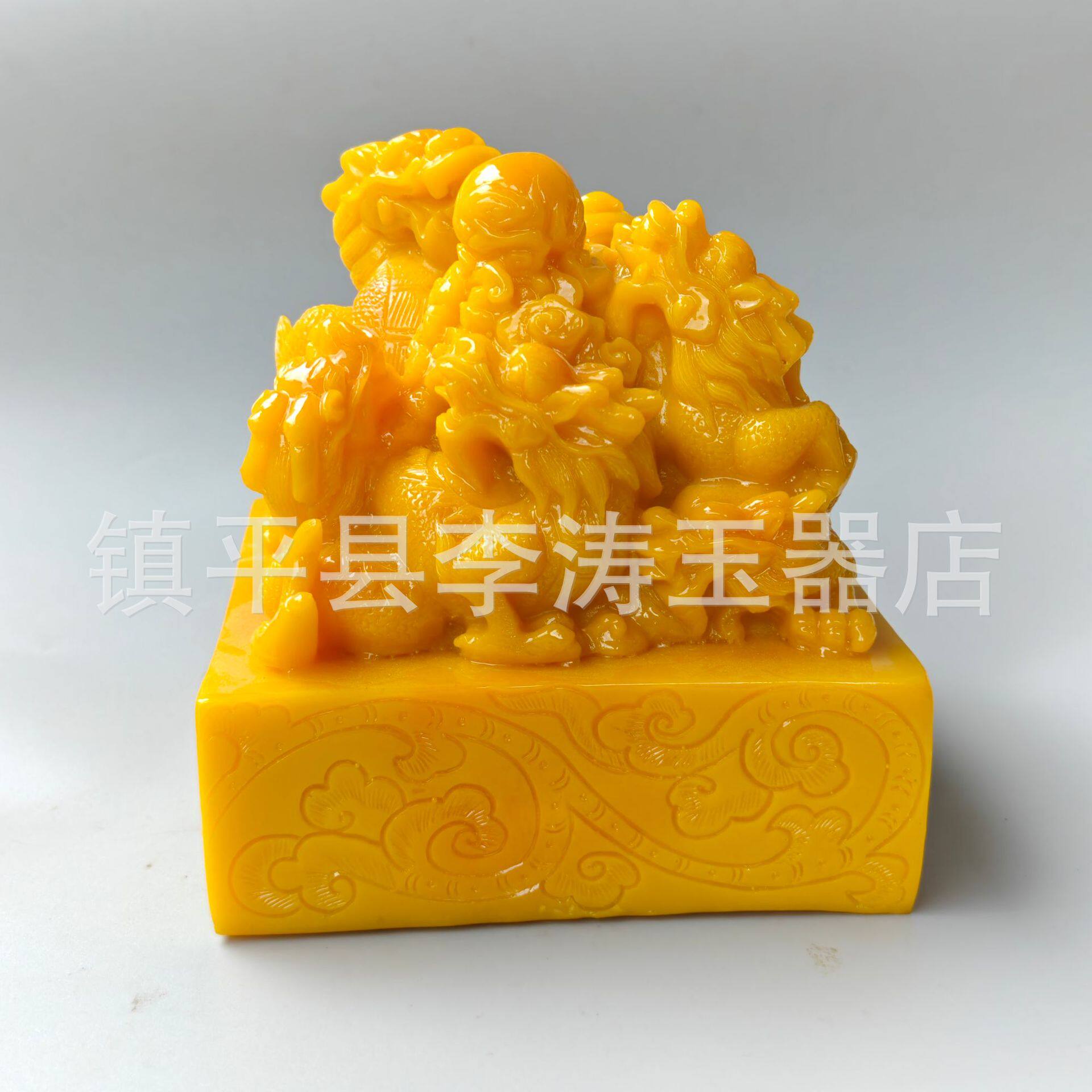 批发仿树脂龙印章摆件树脂七龙印章玉玺家居办公摆设工艺品
