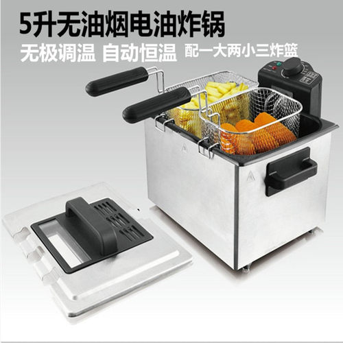 裕源电油炸锅 商用恒电电炸温 炸薯条机锅炸炉不锈钢家用油炸炉电