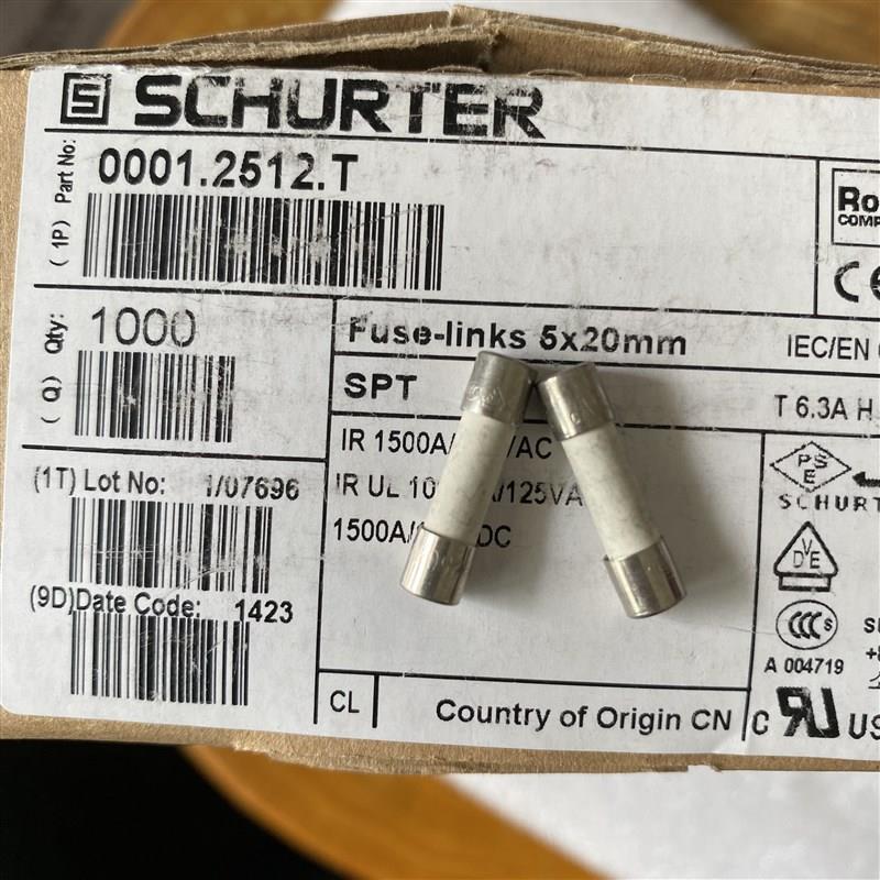 T6.3A H250V 进口SCHURTER舒特陶瓷保险管发烧级保险丝 5*20mm
