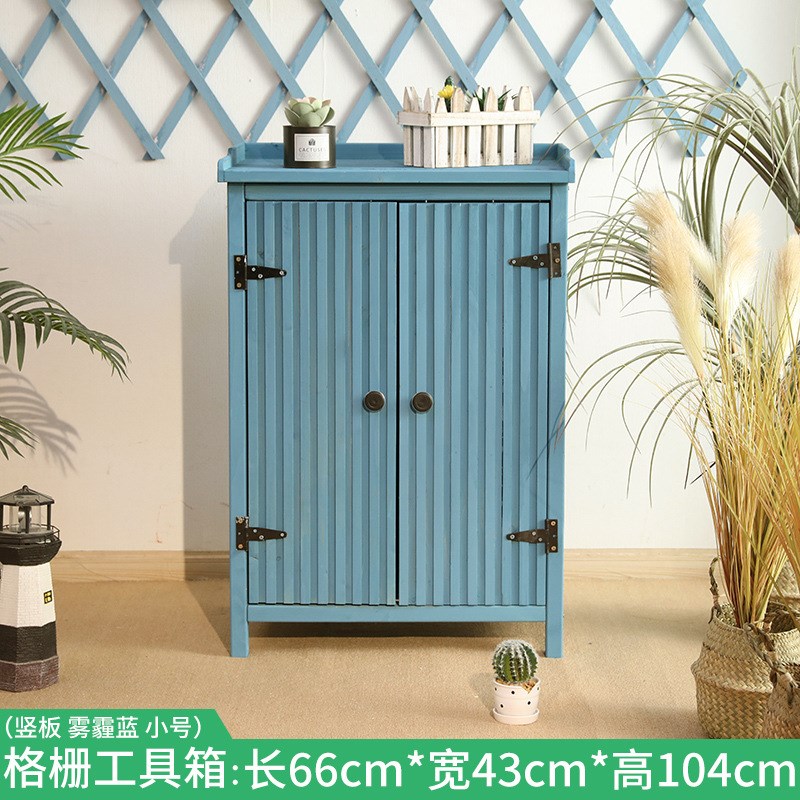 6BUJ防腐木户外储物柜子庭院防水室外收L纳工具箱花园露台园艺防