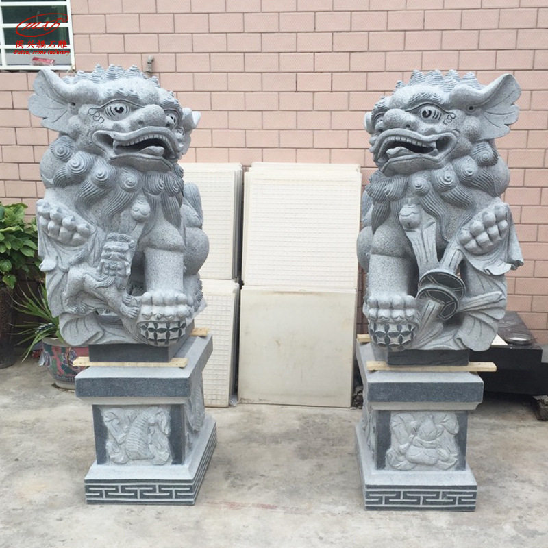 大型石雕狮子看门家用摆件福建惠安石材雕刻厂动物狮子雕塑摆件