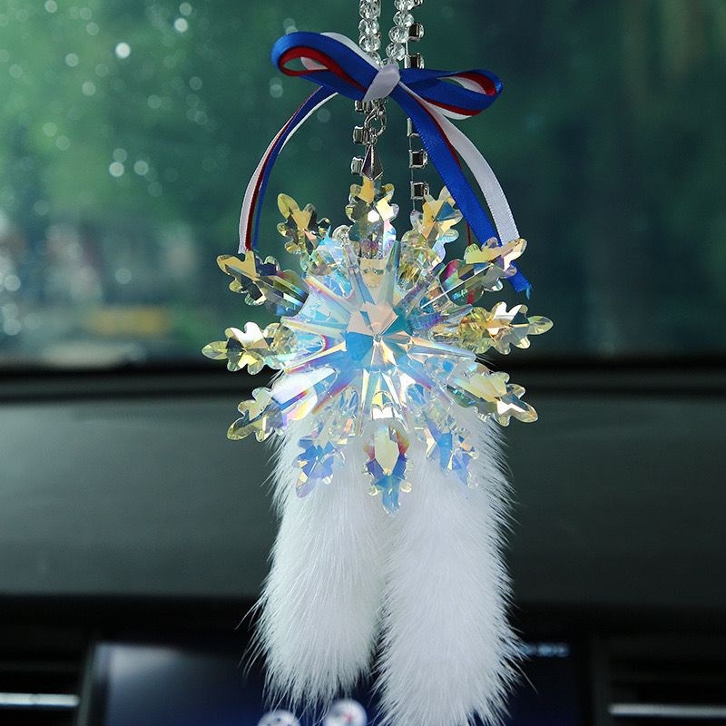 fYl汽车雪花挂件高挡女神款车内里挂件饰品精Q致车载装饰品节日礼