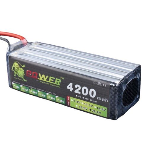 30C动力锂电池i22.2V 4200MAH大容量6S车用直升机四轴多轴航模电