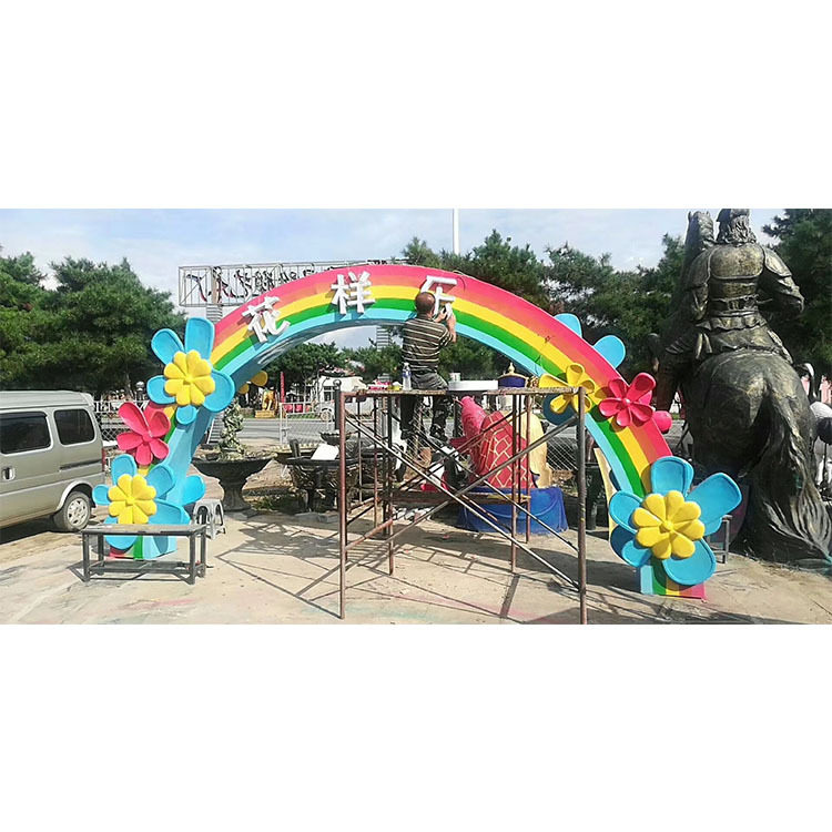 GRC水泥雕塑门头设计施工园林景区大门游乐园景区大门玻璃钢雕塑
