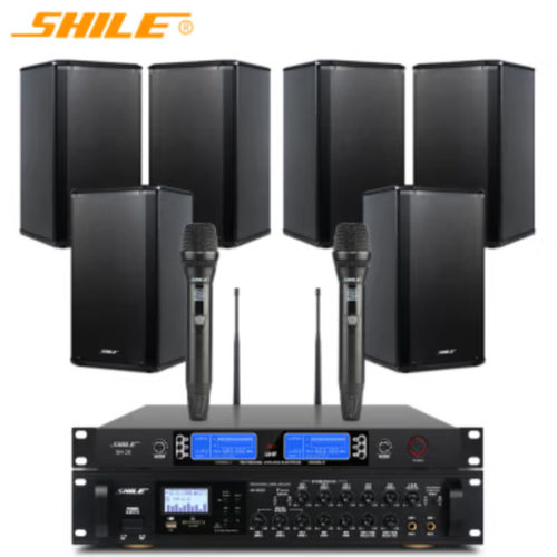 SHILE/狮乐8820+BX-108黑*6+SH28会议音响系统定阻功放壁挂音响