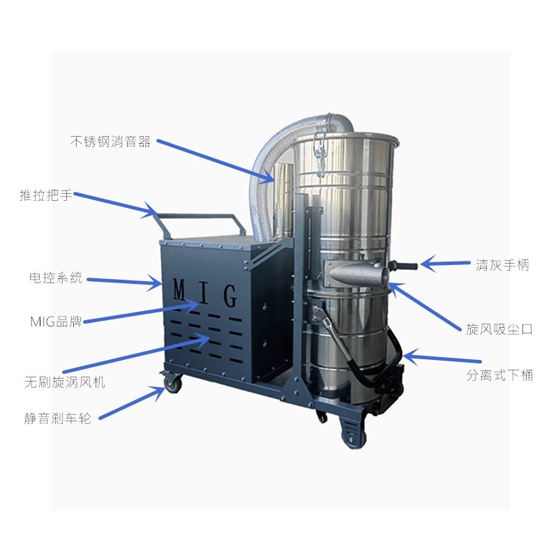 重型GS工c业大吸力7.5KW地面粉尘除尘碎屑多吸口强吸吸尘器1
