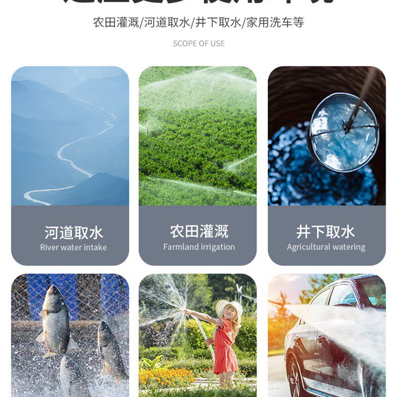 人民370W小型家用抽清水泵QDX井用农用灌溉抽水机浇花潜水泵220V