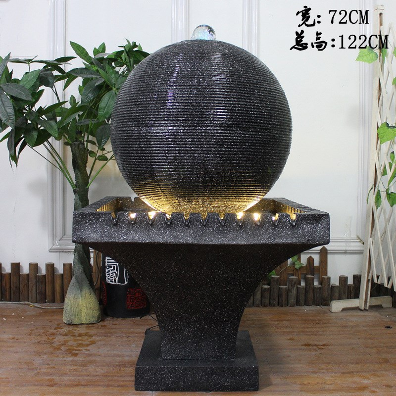 欧式流水喷泉摆件家用创意风水球客厅办公室落地乔迁开Z业装饰大