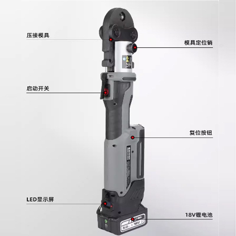 巨力工具b充电压管钳PZ-1550不锈钢水管卡压钱国标1系/2系压管钳