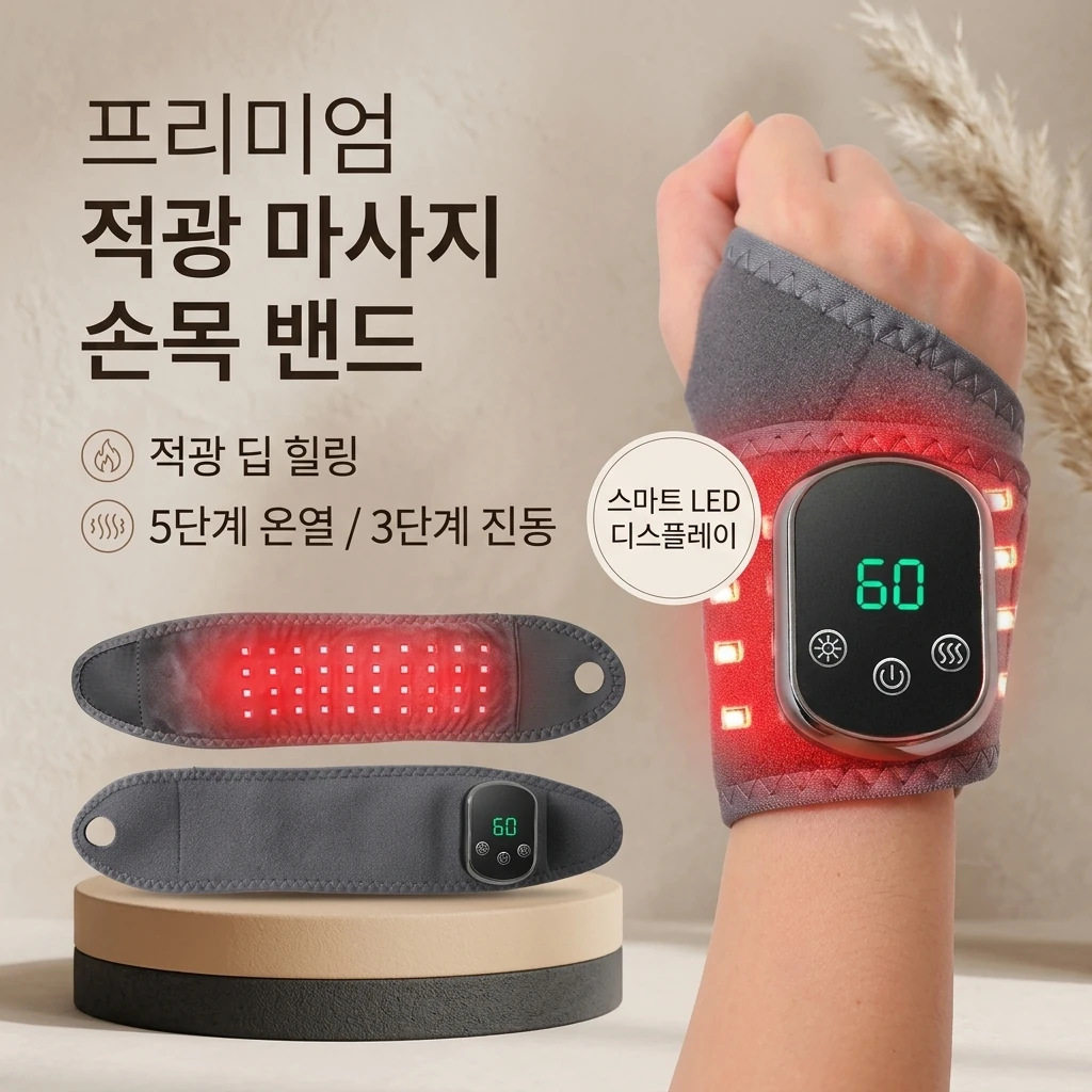 手部按摩器红光脚踝热敷震动按摩仪保暖手腕绑带振动热敷理疗手部