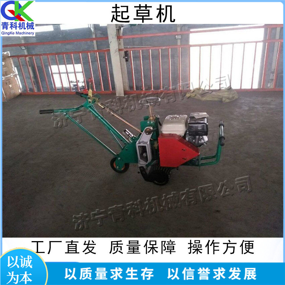 小型草坪移植划线机 汽油动力起草皮机 手扶式园林绿化推草机