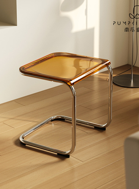 亚克力透明矮凳家用现代简约小凳 小户型客厅换鞋凳金属材质北欧