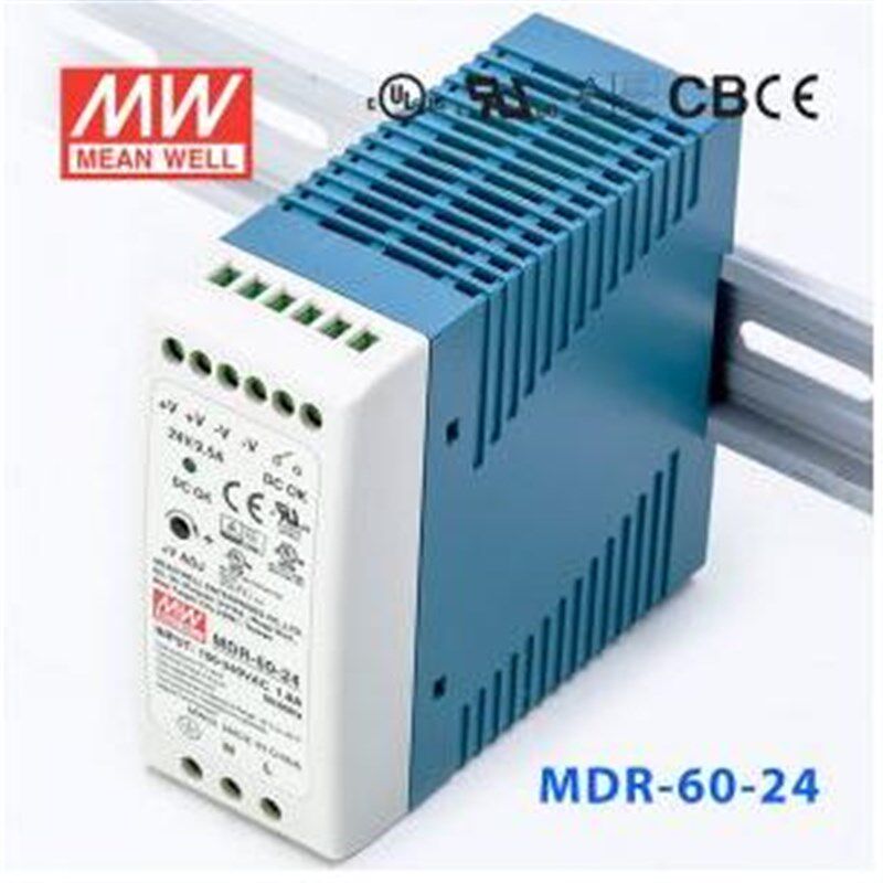 MDR-60-24 60W 24V2.5A 单输出低空载损耗DIN导轨型明纬电源 - 实物图