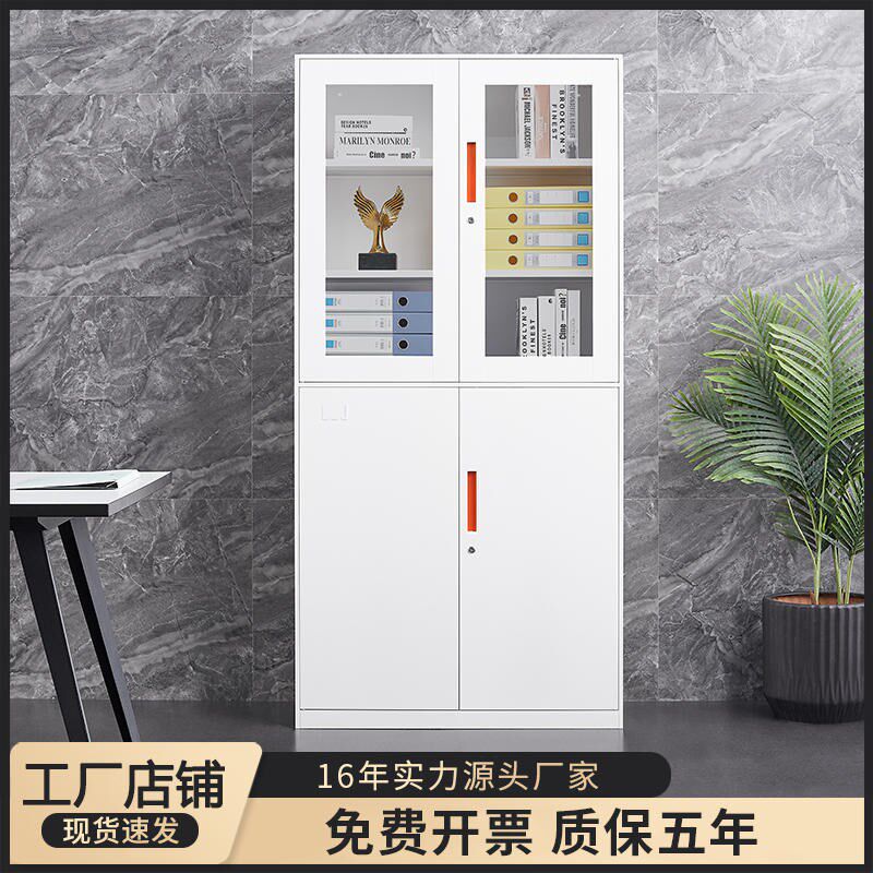 纯白案装文件柜铁皮柜办公证档案资料柜带锁档拆柜财务凭柜柜矮柜
