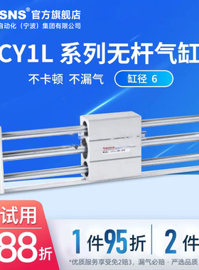 TWLNS台氣山耐斯磁偶式无杆气缸CY1S缸径10行程100/200/250/300
