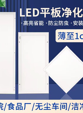 薄净灯l0d平板净化灯超洁面板免打孔环保12e0*300无尘室明装吸顶
