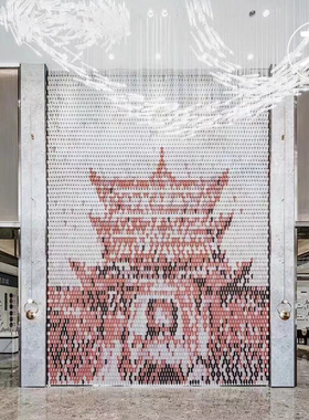 实木木头长条木墙3d立体极简术艺S型沙发背景条面彩色挂画装饰画