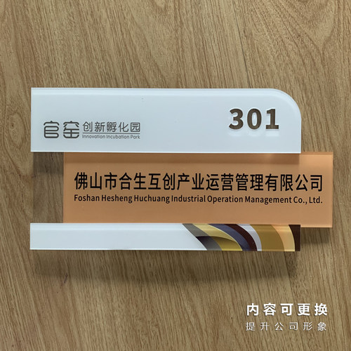 热卖可更换科室牌创牌抽拉办玻室标牌高档门意有机公璃公司牌定制