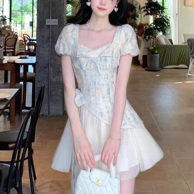 法式少女设计感拼接假两