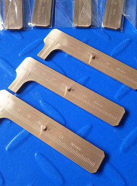 纯铜新款测量尺子迷你拉尺游标小卡尺单行刻度双首饰器材打金工具