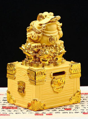 招财金蟾摆件蟾箱纳宝摆件李居明大财箱酒柜客设摆厅店业开铺礼品