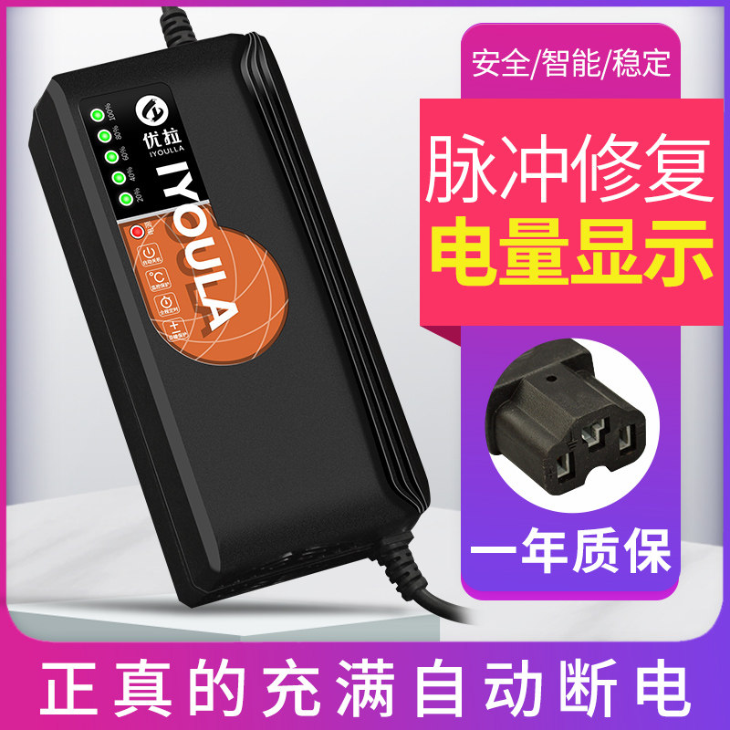 电量显示器动电瓶车充电电48V12AH40V20AH66V72V30AH自动断电通用