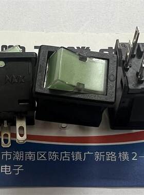 日本NKK CW-SC翘板开关4脚2档 单刀带灯翘板绿色灯电源按钮6A250V