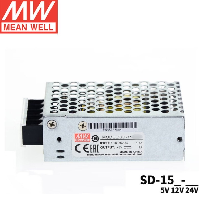 台湾明纬SD-15A-05 DC-DC直流转换开关电源12V变5V3A输出