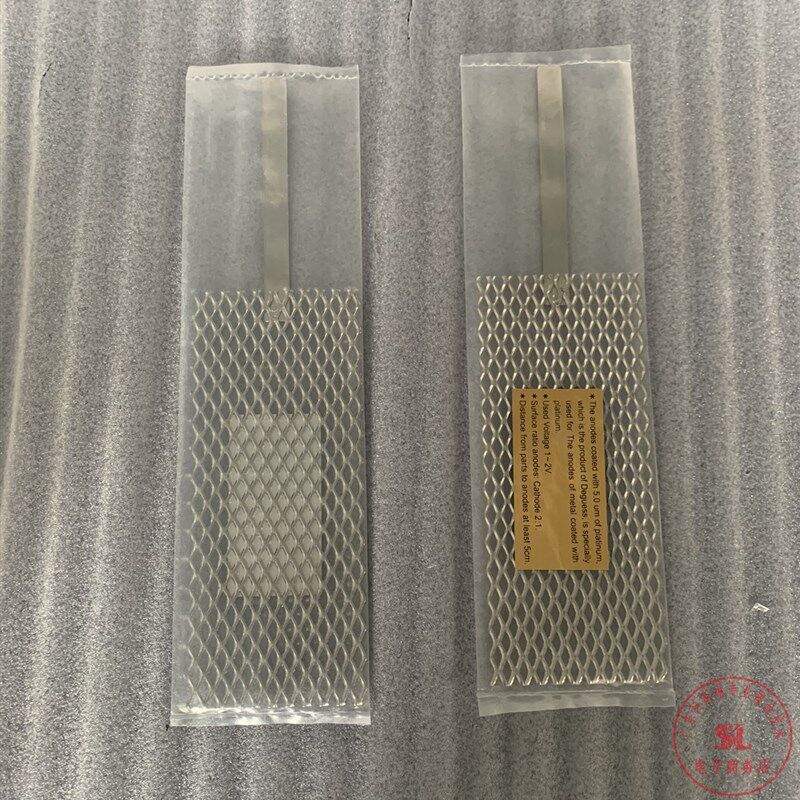 电镀黄金专用铂金钛网 电镀赫尔槽白金钛网 铂金钛网 155*65MM
