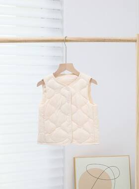 2026新轻薄羽绒马甲儿童男女圆领内胆中大童校服内穿保暖背心坎肩