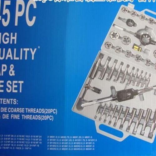 银燕 45件套标准公制丝锥板牙套件/丝攻圆板牙混装/M6-M24/45pc