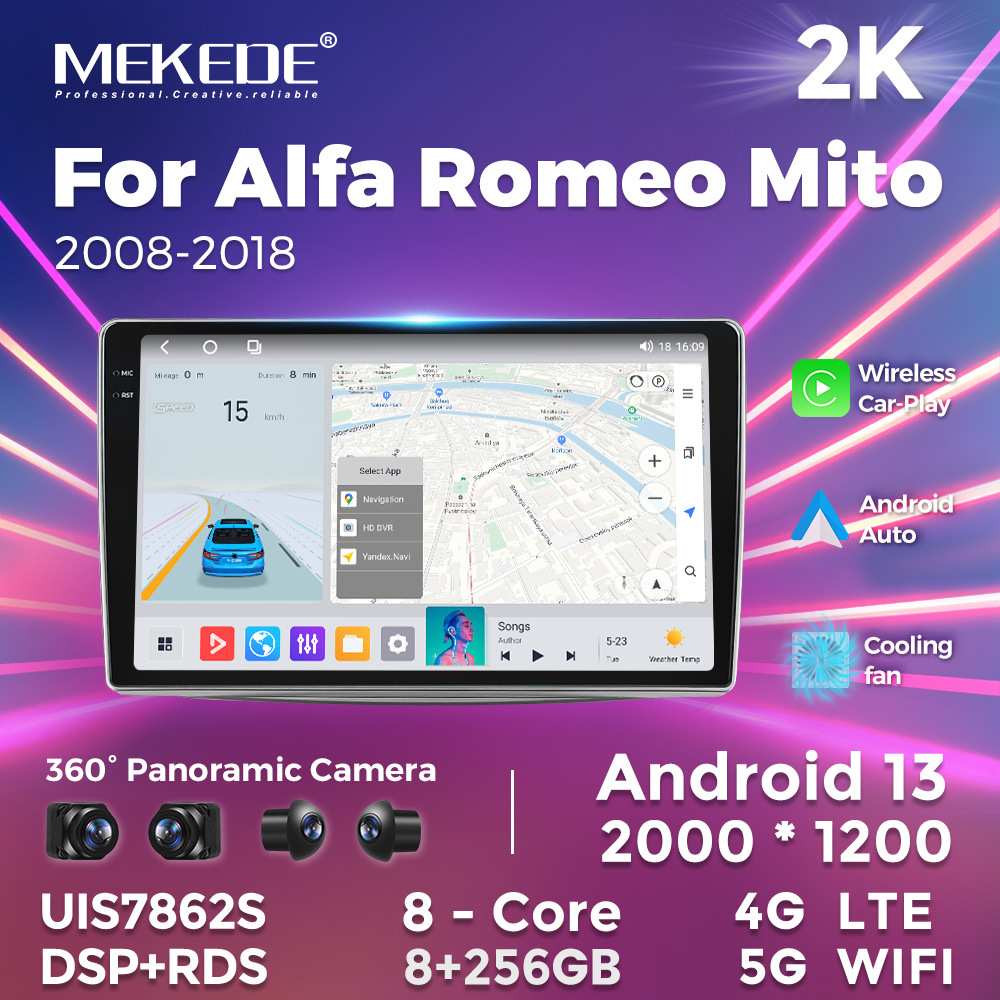 适用于Alfa Romeo Mito 2008-2018阿尔法朱丽叶 罗密欧安卓导航仪