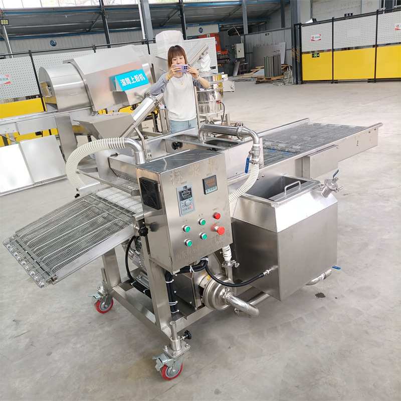 600型瀑布式上浆机 串串蔬菜淋浆机 浆液循环使用 管道可拆卸设计